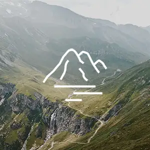 Landschaft Berge Icon weiß