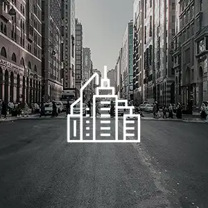 Stadt Straße Icon weiß